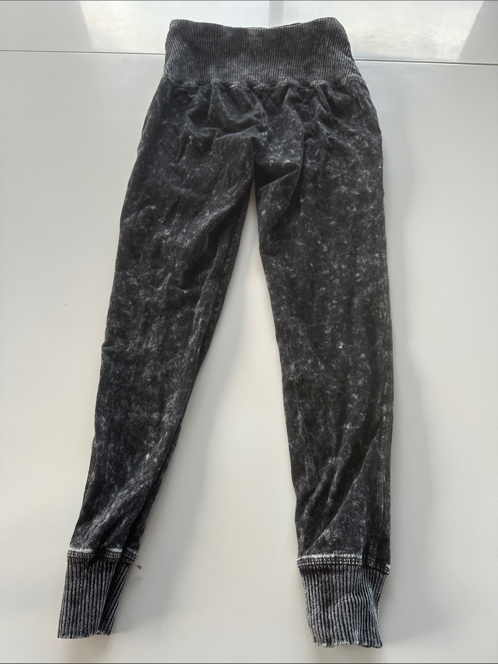 Livi Active Black Mineral-Wash Velour Joggers